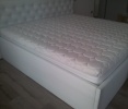 1/2014 Designová postel Velorum,potah bílá EKO kůže,matrace Monaco Dream